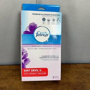 Dirt Devil U Upright Sweeper Vacuum Replacement Bags Febreeze Allergen Filter X2
